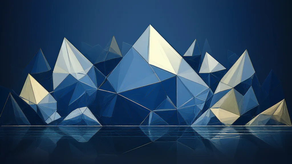 Faceted iceberg above a deep submerged lattice, for how the Lingows team works day to day.