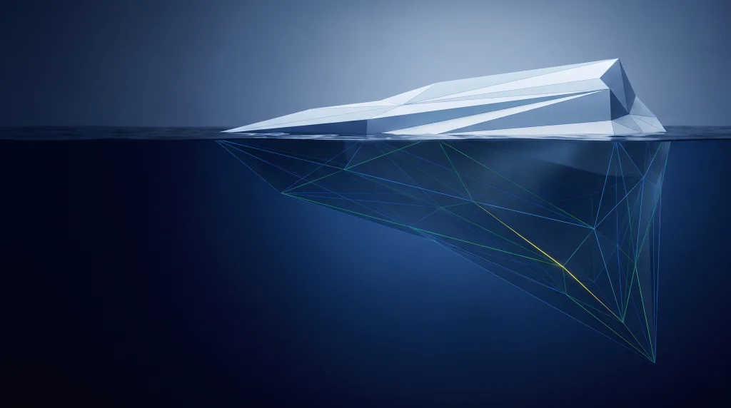 Faceted iceberg with a deep foundation lattice, for automotive dealers and service shops, on the Automotive page.