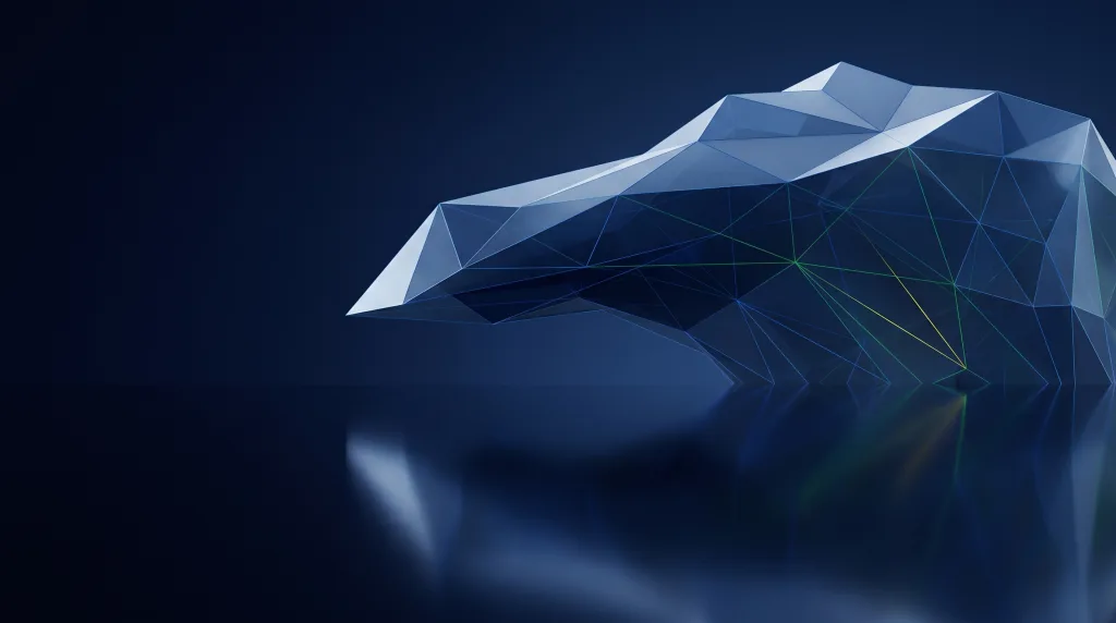 Faceted iceberg with a deep foundation lattice, for senior living communities and their families, on the Senior living page.