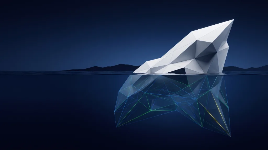 Faceted iceberg above a lattice of submerged structure, for SEO in Aurora.