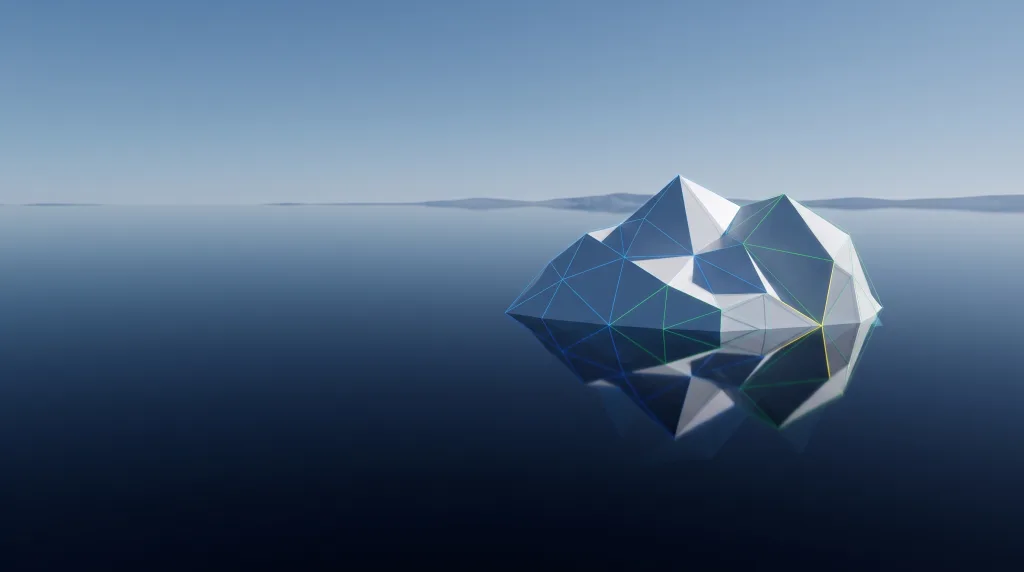 Faceted iceberg above a lattice of submerged structure, for SEO in Fort collins.