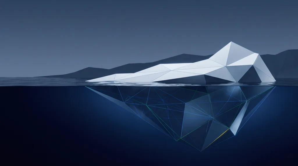 Faceted iceberg above a lattice of submerged structure, for SEO in Longmont.