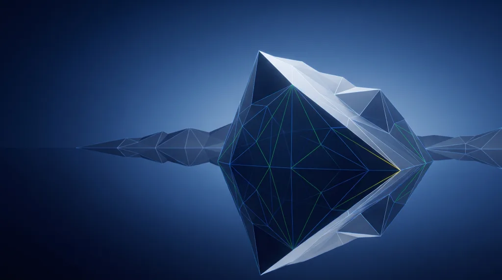 Faceted iceberg above a lattice of submerged structure, for SEO in Parker.