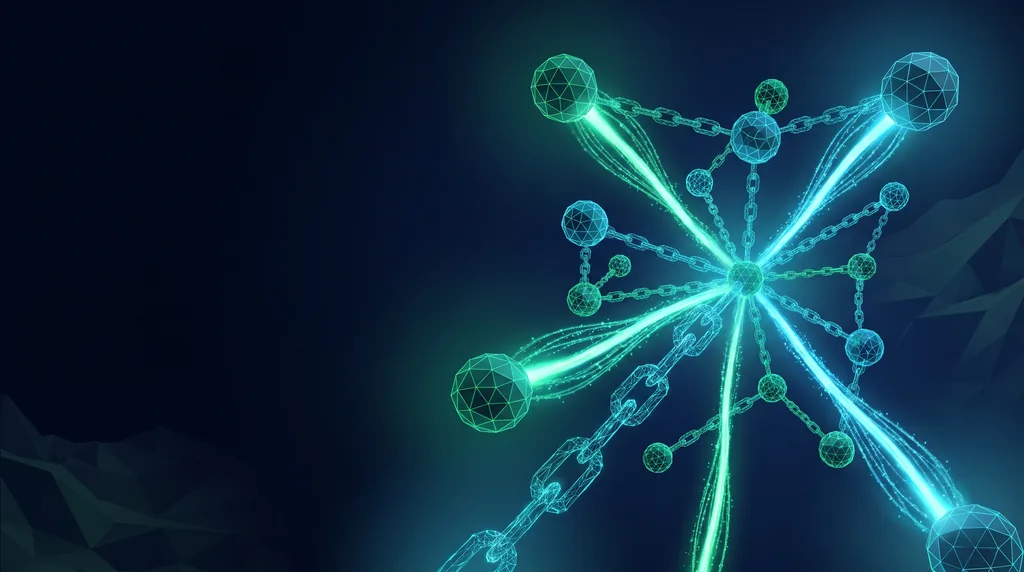 Geometric navy key art of faceted wireframe structure, for editorial link building.