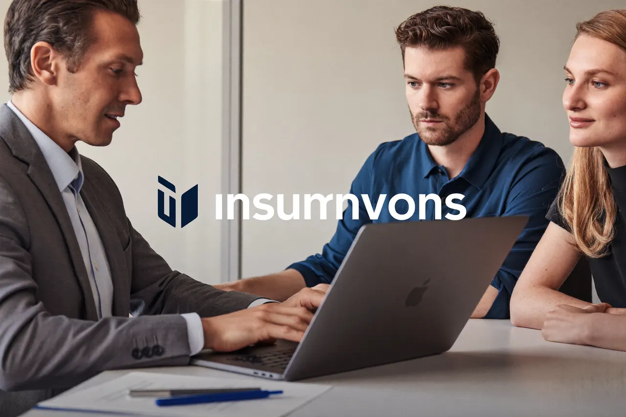 Insurance advisor reviewing coverage with a couple in a modern office