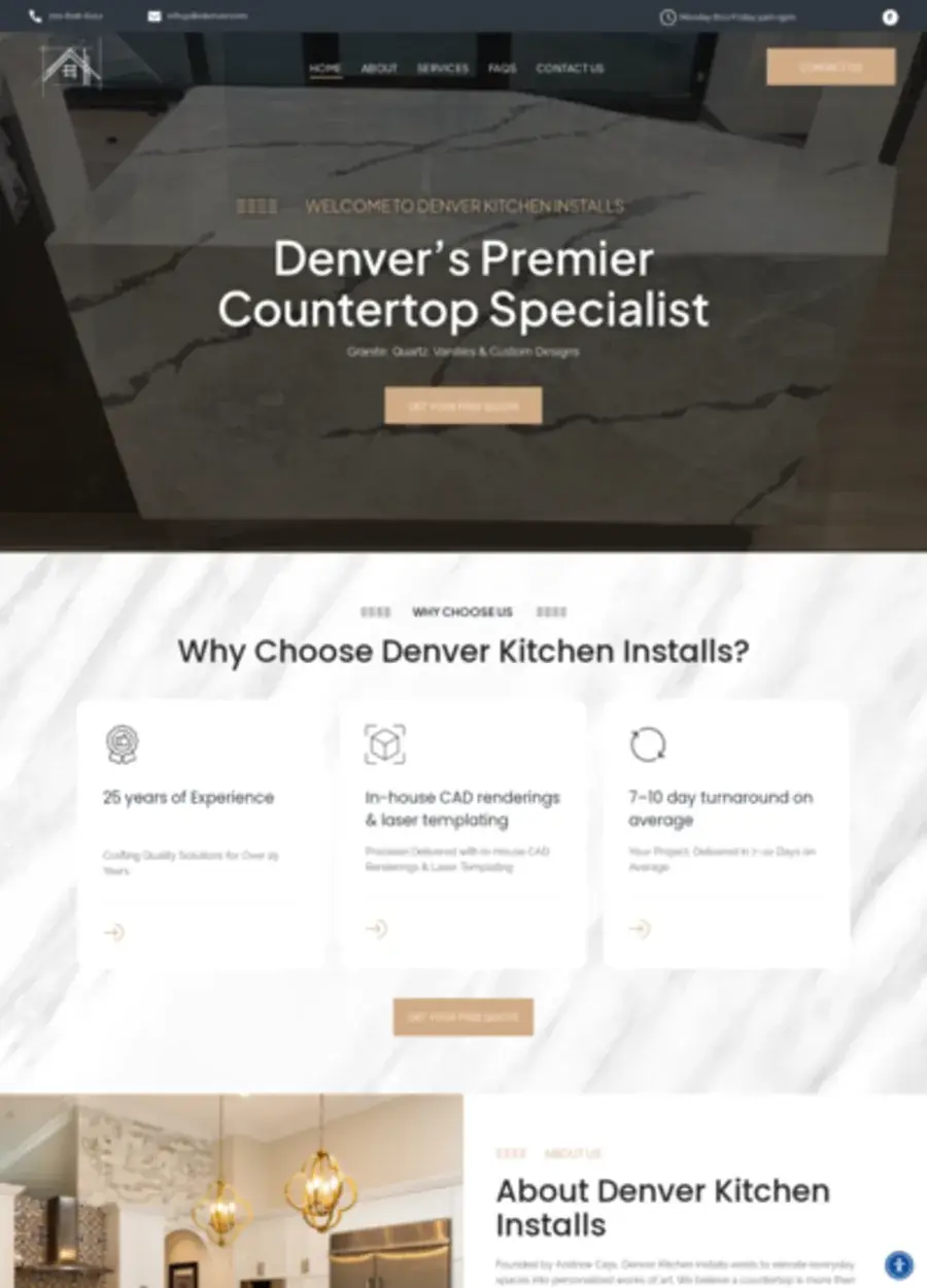 Screenshot of the DKI Denver website homepage