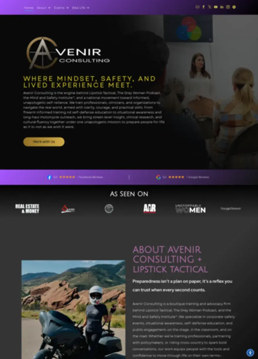 Screenshot of the Lipstick Tactical website homepage