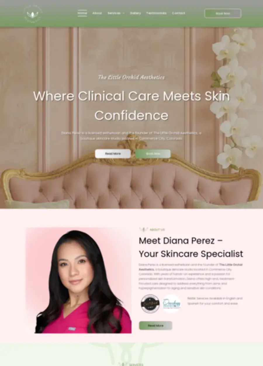 Screenshot of the The Little Orchid website homepage