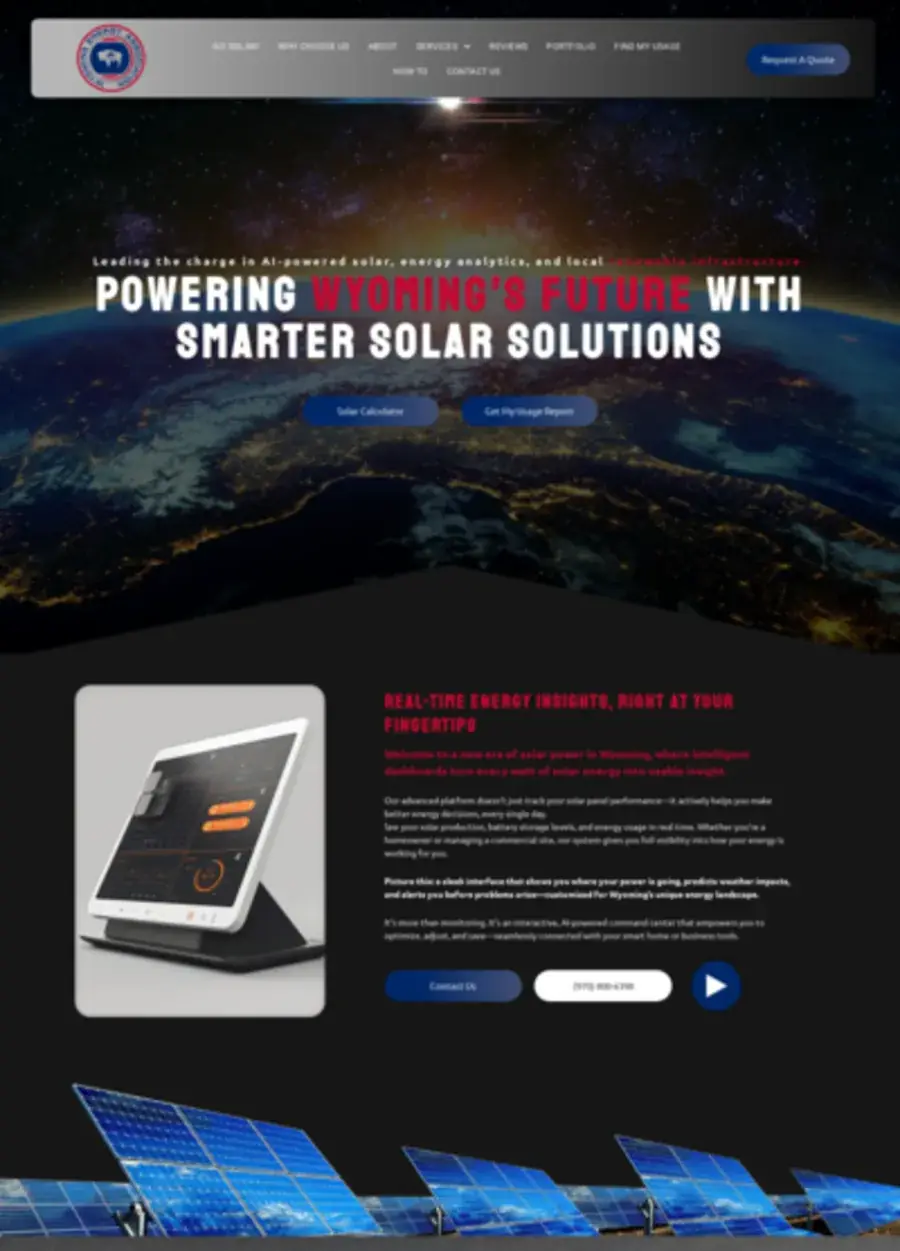 Screenshot of the Wyo Energy website homepage